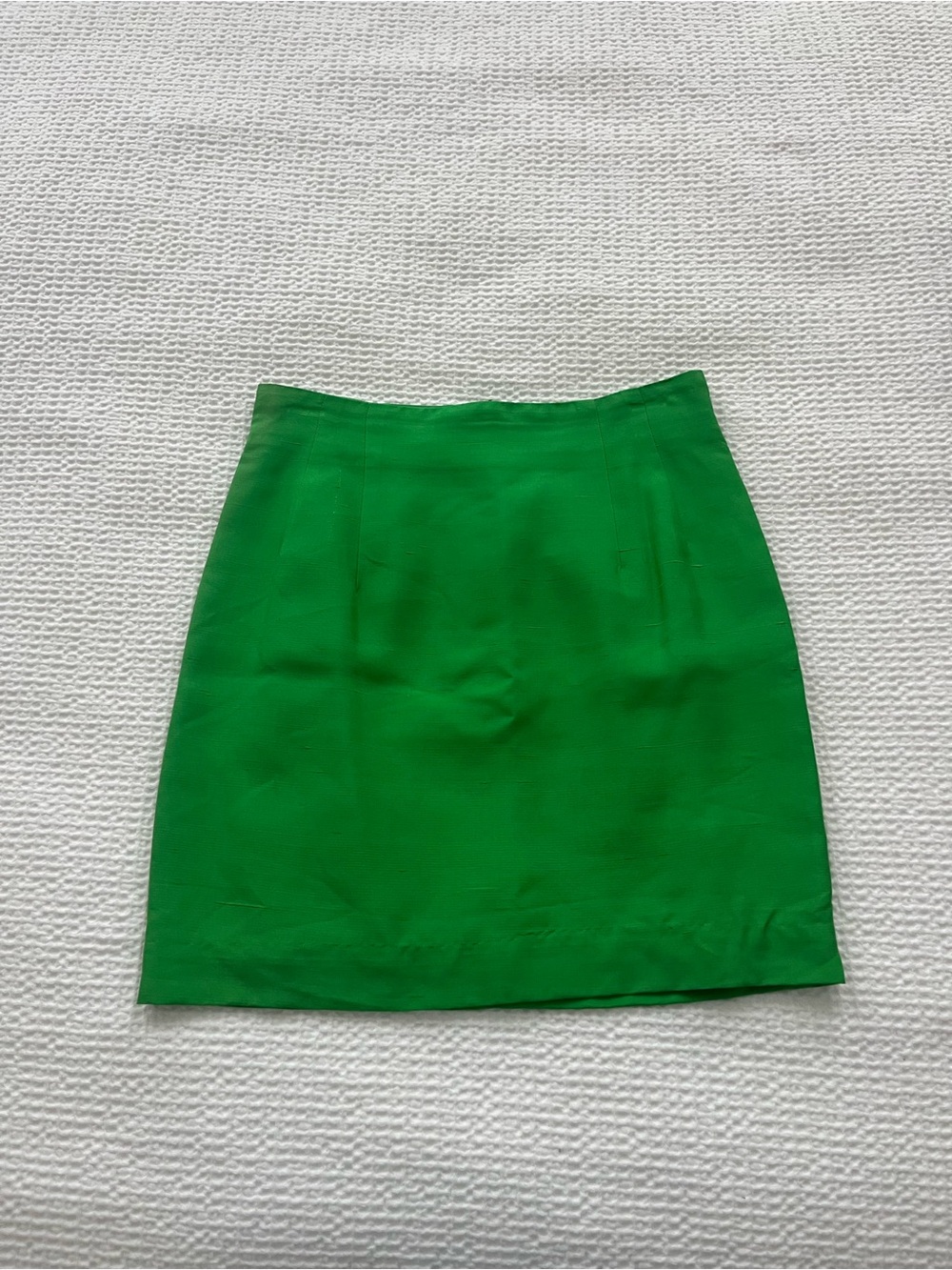 Ann Taylor Vintage Silk Green Straight Mini Skirt